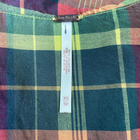 Free People Molly Plaid Ruffle Top XS Festival - Picture 9 of 16